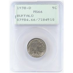 1938 D Buffalo Nickel. PCGS Certified MS66.