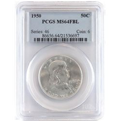 Lot of (2) PCGS Certified Franklin Half Dollars includes 1950 MS64FBL  1950 D MS64FBL Omaha Bank Ho