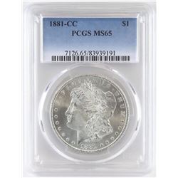 1881 CC Morgan Dollar. PCGS Certified MS65.