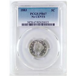 Proof: 1883 No Cents Liberty Nickel. PCGS Certified PR67.