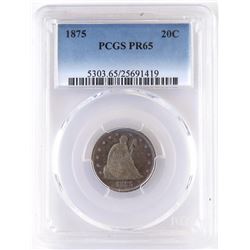 Proof: 1875 Twenty Cent Piece. PCGS Certified PR65.