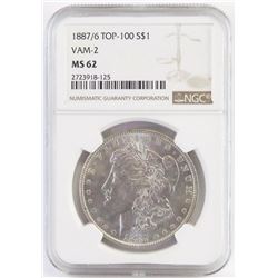 1887/6 Morgan Dollar - VAM 2 Top 100. NGC Certified MS62.