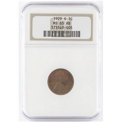 1929 S Lincoln Wheat Cent. NGC Certified MS65RB.