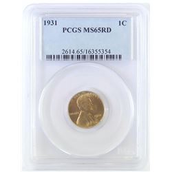 1931 Lincoln Wheat Cent. PCGS Certified MS65RD.