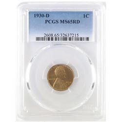 1930 D Lincoln Wheat Cent. PCGS Certified MS65RD.