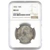Image 1 : 1832 Capped Bust Half Dollar - Rainbow Toning Reverse. NGC Certified MS62.