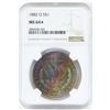 Image 2 : 1882 O Morgan Dollar - Rainbow Toned Reverse. NGC Certified MS64*.