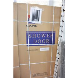 CAML 31 1/2" - 33 1/2" X 64" CHROME CLEAR GLASS SHOWER DOOR ASSEMBLY