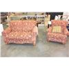 Image 1 : DESIGNER ROLLED ARM LOVESEAT AND CHAIR