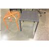 Image 1 : SMALL ORANGE MESH ENDTABLE AND RATTAN ENDTABLE
