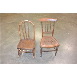 1920S KIDS CHAIR AND HAND MADE BENTWOOD ROCKING CHAIR