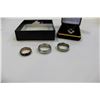 Image 2 : THREE STAINLESS LOST PROPERTY RING BANDS AND NECKLACE