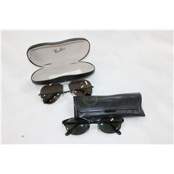 TWO PAIR OF RAYBAN SUNGLASSES WITH CASES