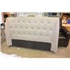 Image 1 : NEW HOME ELEGANCE GREY TUFTED QUEENSIZE HEADBOARD, RETAIL $399