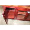 Image 2 : MAHOGANY FINISH MODERN GLASS DOOR ENTERTAINMENT STAND