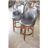 Image 2 : NEW PAIR OF HOME ELEGANCE BLACK LEATHER SWIVEL PUB CHAIRS, RETAIL $249 EACH