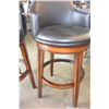 Image 3 : NEW PAIR OF HOME ELEGANCE BLACK LEATHER SWIVEL PUB CHAIRS, RETAIL $249 EACH