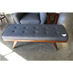 NEW HOME ELEGANCE MODERN GREY TUFTED BENCH, RETAIL $249