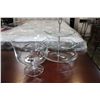 Image 2 : CLEAR GLASS TRIFLE DISH BOWL AND THREE TIER GLASS CAKE SERVER
