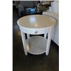 Image 1 : NEW HOME ELEGANCE WHITE MODERN ROUND ENDTABLE WITH DRAWER RETAIL $249