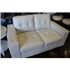 Image 1 : NEW HOME ELEGANCE MODERN WHITE LEATHER SOFA, RETAIL $899