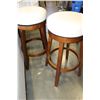 Image 2 : NEW PAIR OF HOME ELEGANCE WHITE LEATHER SWIVEL BARSTOOLS, RETAIL $169 EACH