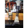 Image 1 : TWO POTTERY AND IRON CANDLESTANDS