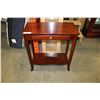 Image 1 : MAHOGANY FINISH 1-DRAWER ENDTABLE