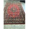 Image 1 : NEW, LARGE 3X2 METER 100% WOOL HAND MADE/KNOTTED MAHSHAD RED/ NAVY BLUE PERSIAN CARPET, 45-50 KNOTS 