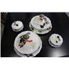 Image 1 : 4 PIECE ITALIAN PORCELAIN LIDDED DRESSER DISHES