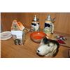 Image 2 : SHELF LOT OF COLLECTIBLE POTTERY STEINS FIGURAL PLANTER ETC