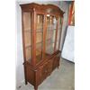 Image 2 : 2-PIECE WALNUT FRENCH PROVINCAL DISPLAY CABINET