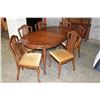 Image 1 : WALNUT FRENCH PROVINCAL DINING TABLE WITH LEAF AND SIX CHAIRS