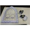 Image 1 : WOOD WALL MOUNTED CANDLE STAND AND TWO DUCK SOAP DISHESSERS