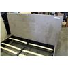 Image 2 : NEW HOME ELEGANCE BEIGE FABRIC QUEENSIZE PLATFORM BEDFRAME, RETAIL $899