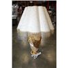 Image 1 : NEW ITALIAN GOLD PORCELAIN LAMP AND FRINGED SHADE