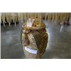 Image 2 : NEW ITALIAN GOLD PORCELAIN LAMP AND FRINGED SHADE