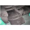 Image 2 : NEW HOME ELEGANCE TWO SEAT RECLINING SOFA, WITH CONSOLE, FREIGHT DAMAGE, BENT RECLINER ARMS,