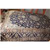 Image 1 : NEW, LARGE 3X4 METER 100% WOOL HAND MADE-KNOTTED PERSIAN KASHAN BLUE AND WHITE CARPET, LEATHER BOUND