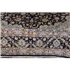 Image 2 : NEW, LARGE 3X4 METER 100% WOOL HAND MADE-KNOTTED PERSIAN KASHAN BLUE AND WHITE CARPET, LEATHER BOUND