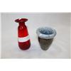 Image 1 : TWO HAND BLOWN ART GLASS VASES