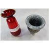 Image 2 : TWO HAND BLOWN ART GLASS VASES