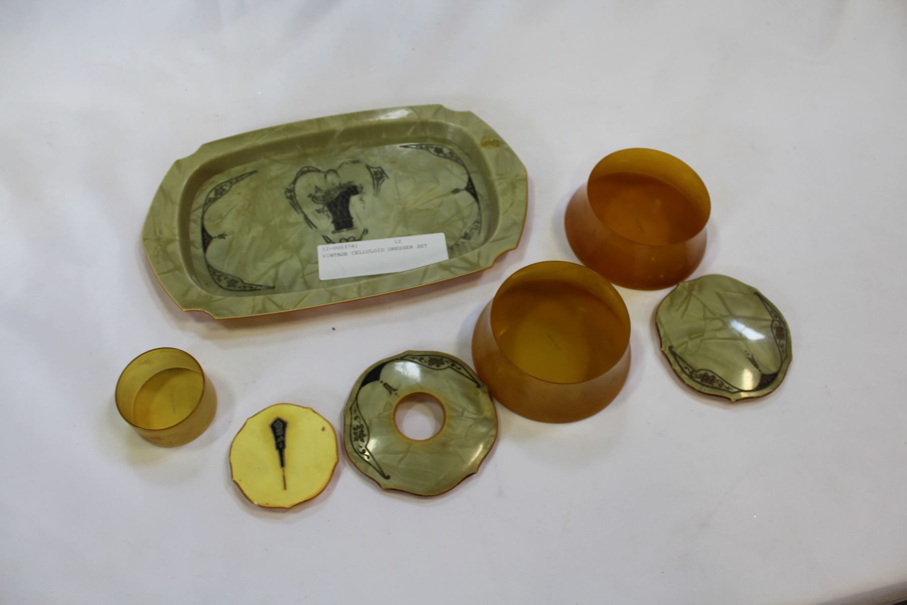 Vintage Celluloid Dresser Set