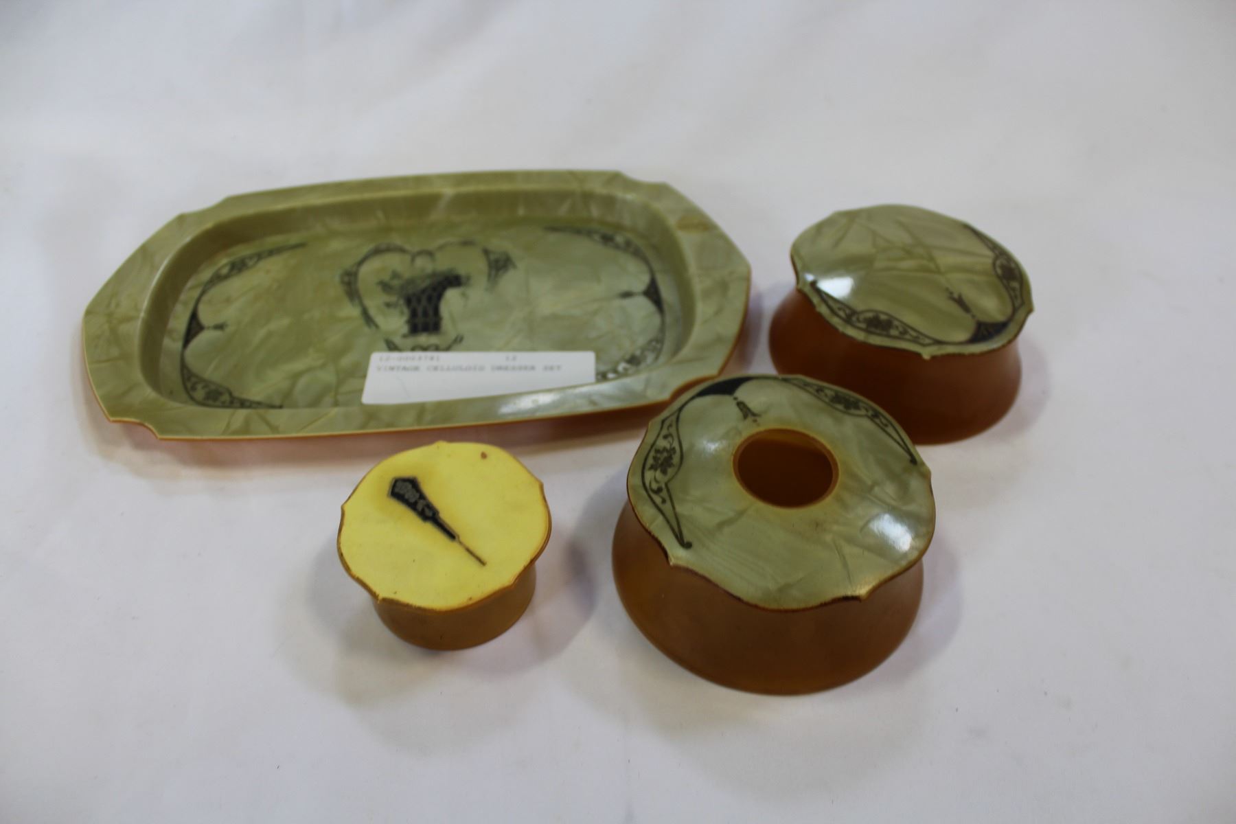 Vintage Celluloid Dresser Set