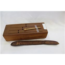 DRUM BOX AND LEAF RATTLE