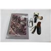 Image 1 : SIGNED REMINGTON AD AND KNIFE AND SLING SHOT AND BULLET CASE NECKLACE
