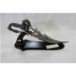 DECORATIVE DRAGON KNIFE ON STAND