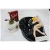 Image 2 : ART DECO ASHTRAY VELVET TOBACCO TIN AND PERFUME BOTTLE