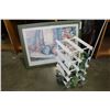 Image 1 : FLORAL PRINT AND WINE RACK