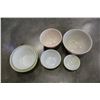 Image 2 : SET OF VINTAGE PYREX MIXING BOWLS AND STONEWARE MIIXING BOWLS